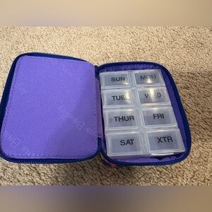Vera Bradley Purple Weekly Pill Organizer Case